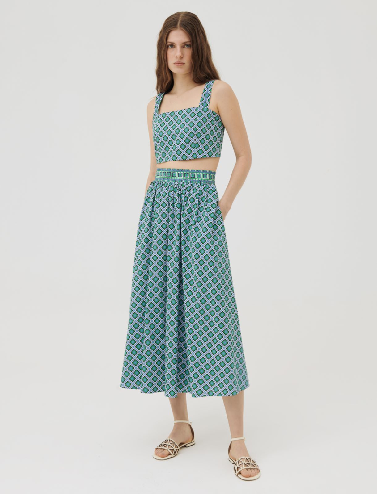 Patterned top, light blue - Marella