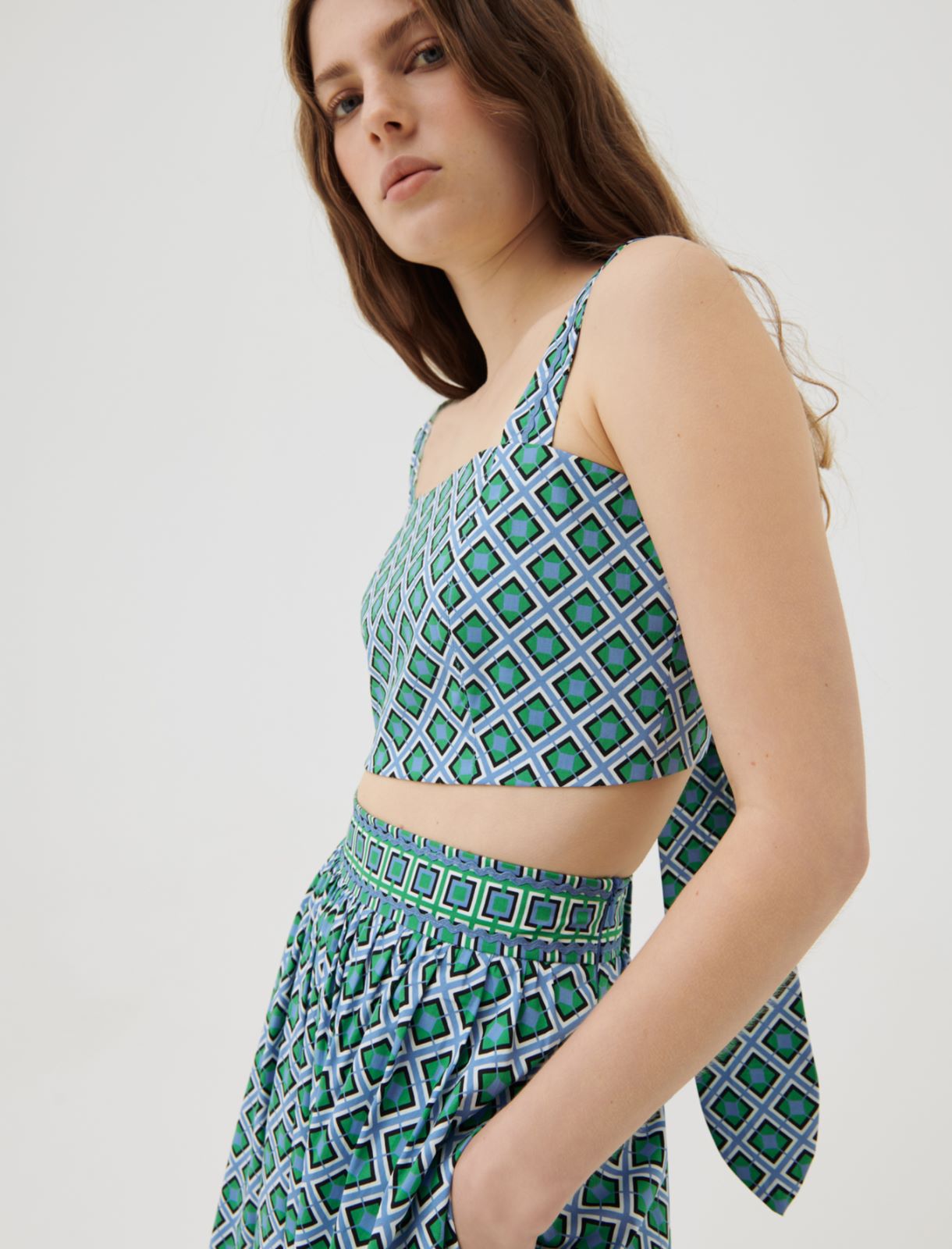 Patterned top, light blue - Marella