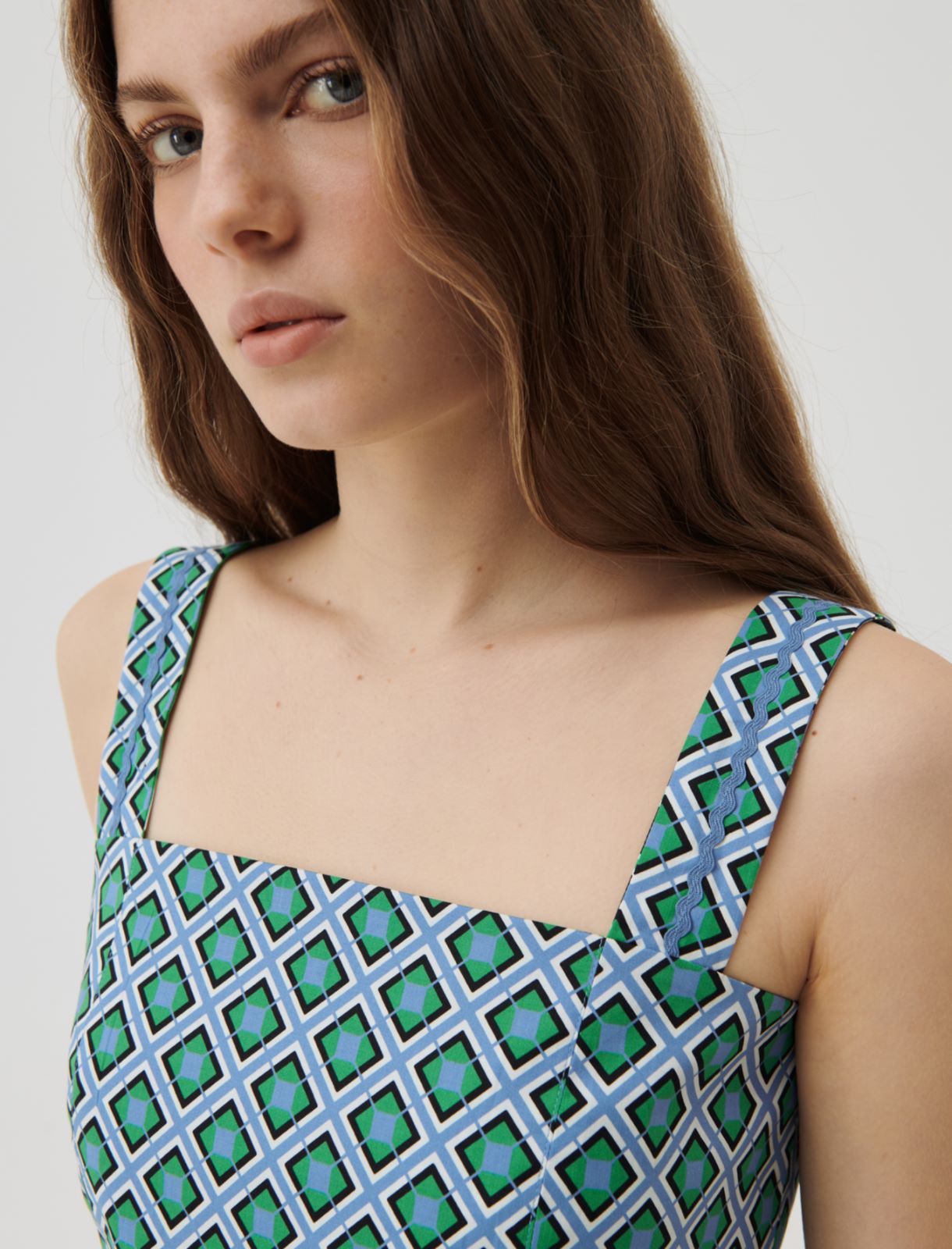 Patterned top, light blue - Marella