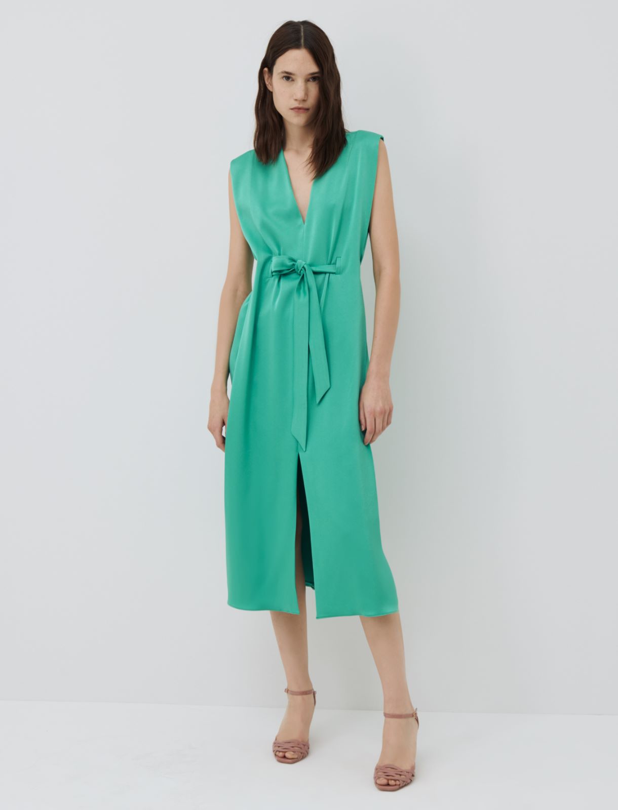 Satin dress, emerald - Marella
