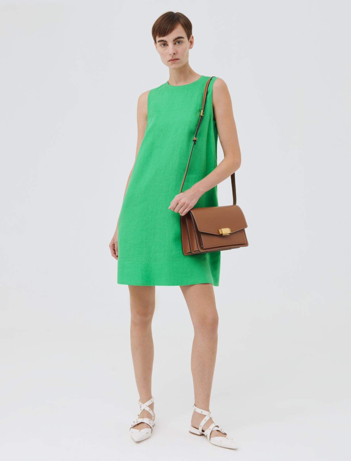 Linen dress, bright green - Marella