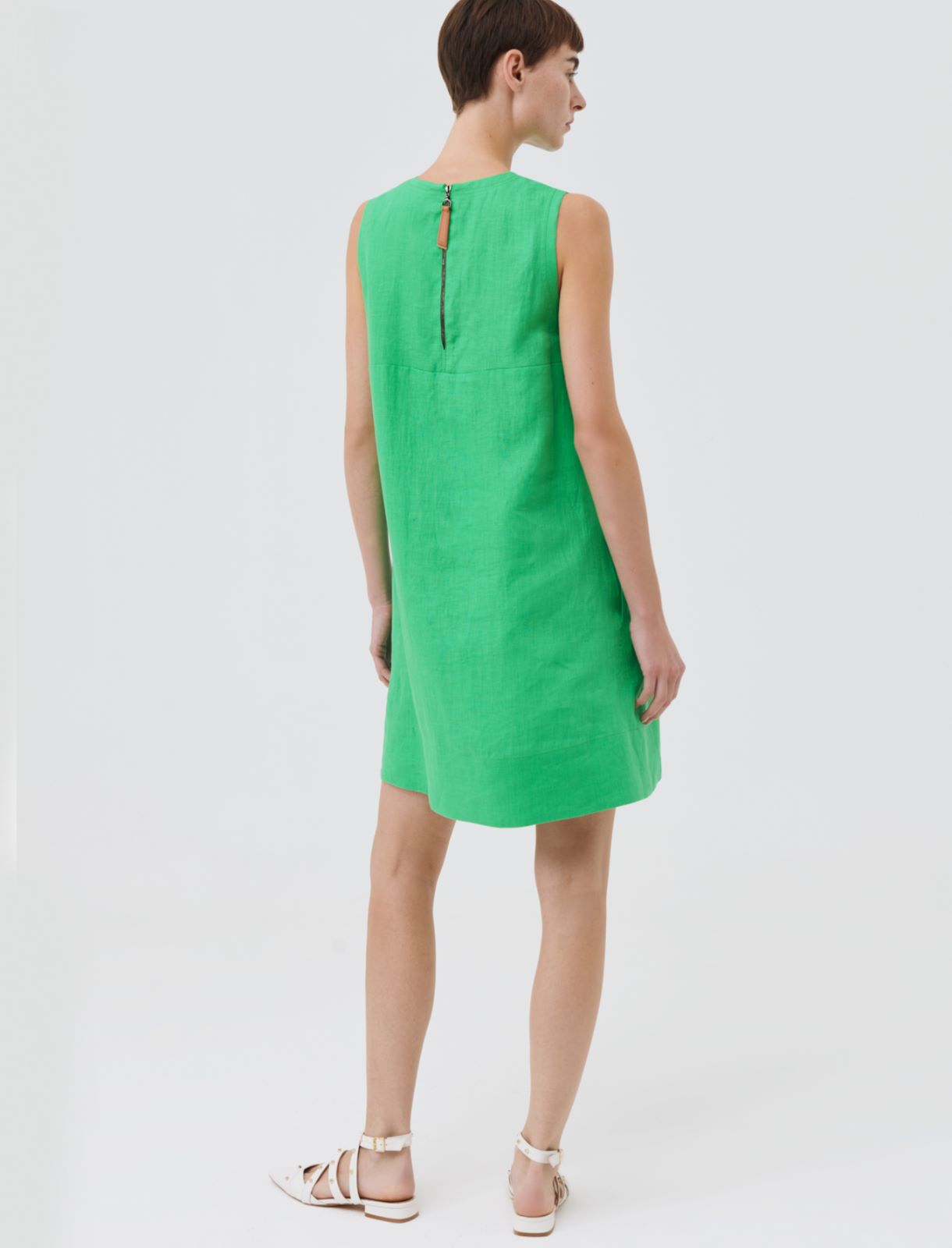 Linen dress, bright green - Marella