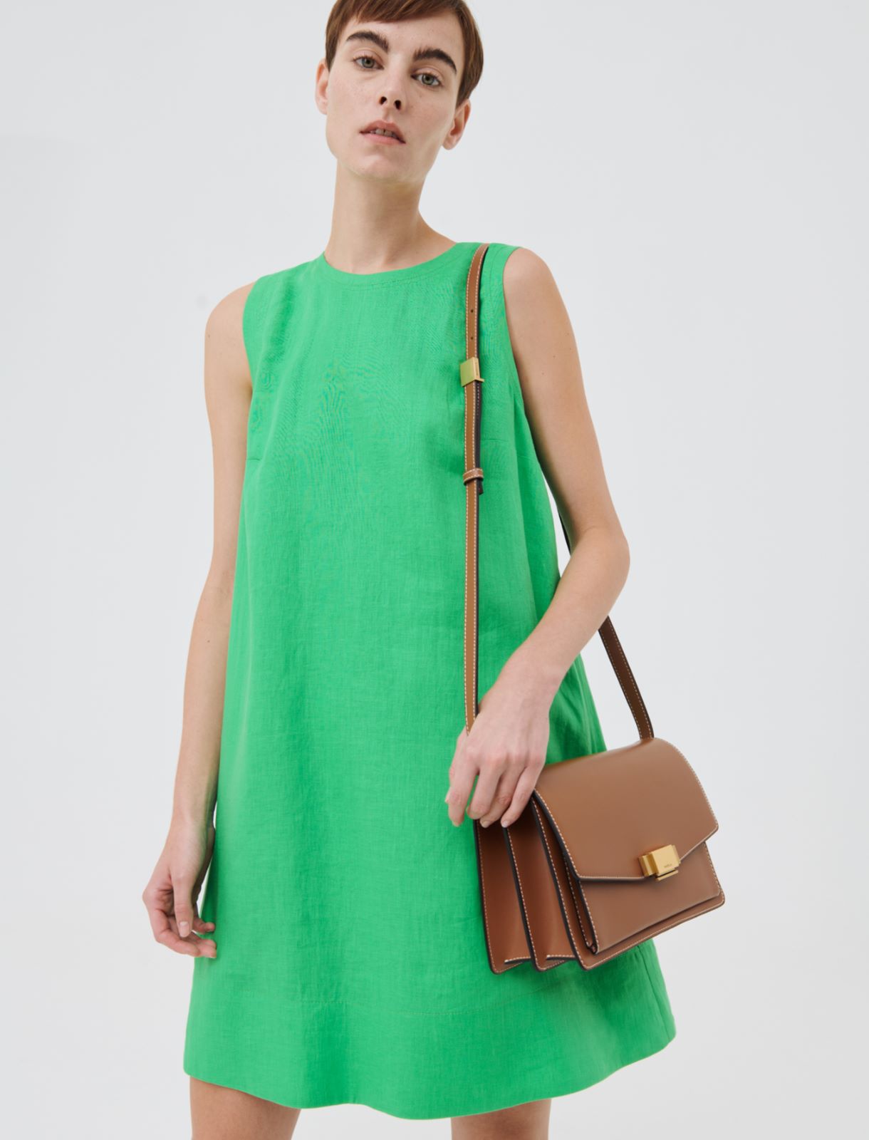 Linen dress, bright green - Marella