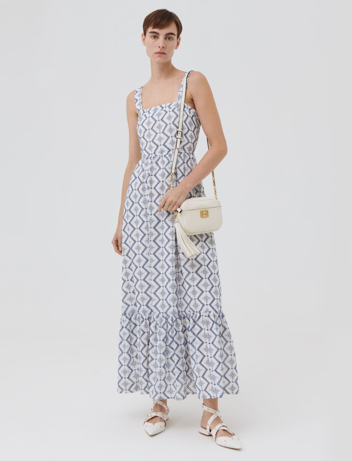 Broderie anglaise dress, white - Marella