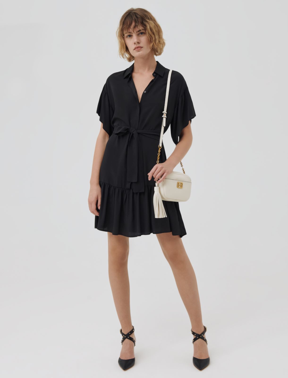 Flounce dress, black - Marella