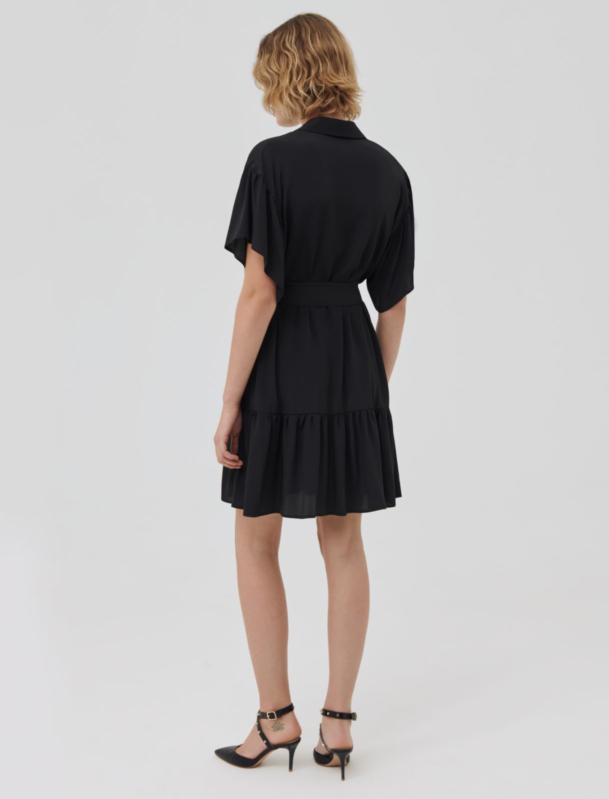 Flounce dress, black - Marella