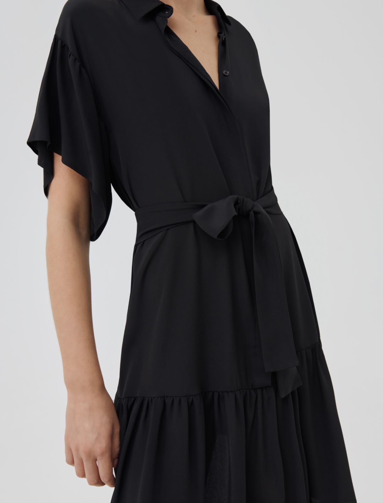 Flounce dress, black - Marella