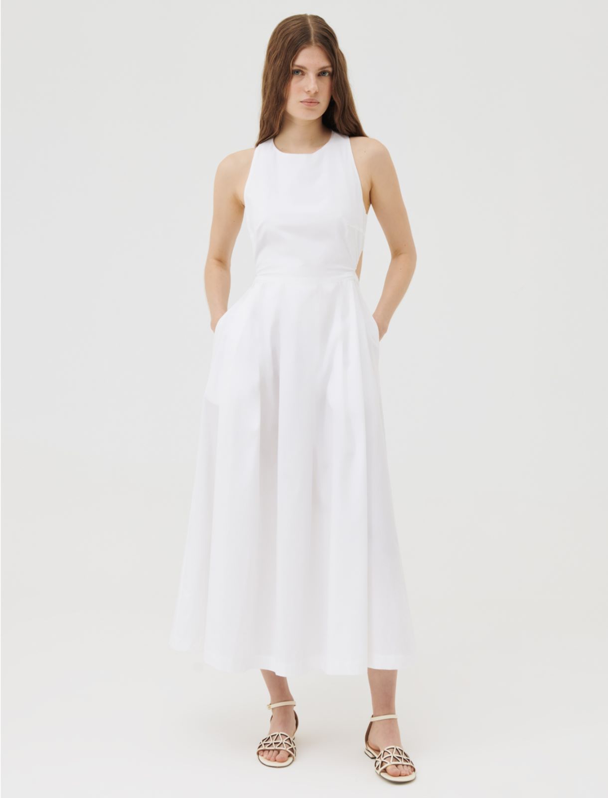 Poplin dress, optical white - Marella