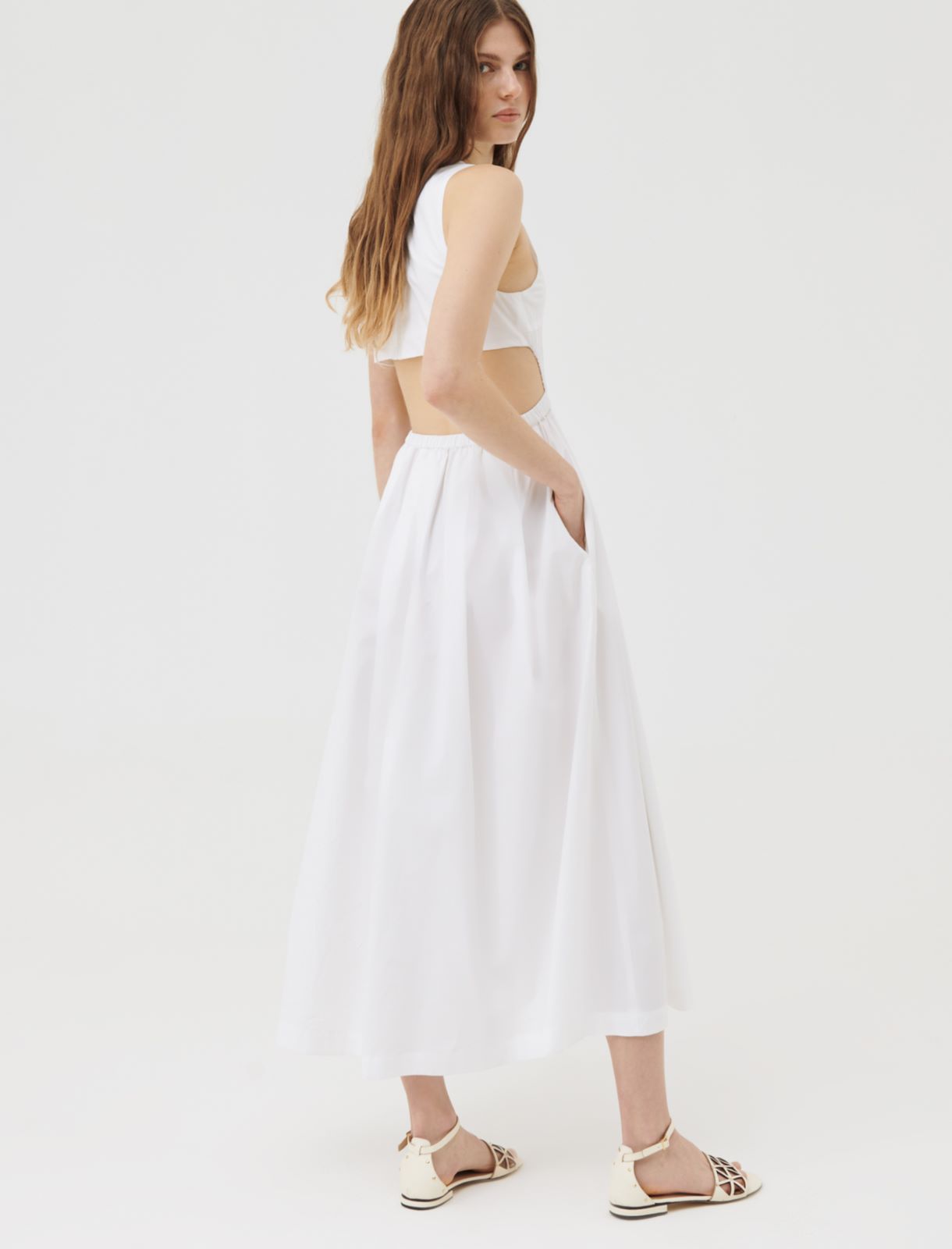 Poplin dress, optical white - Marella