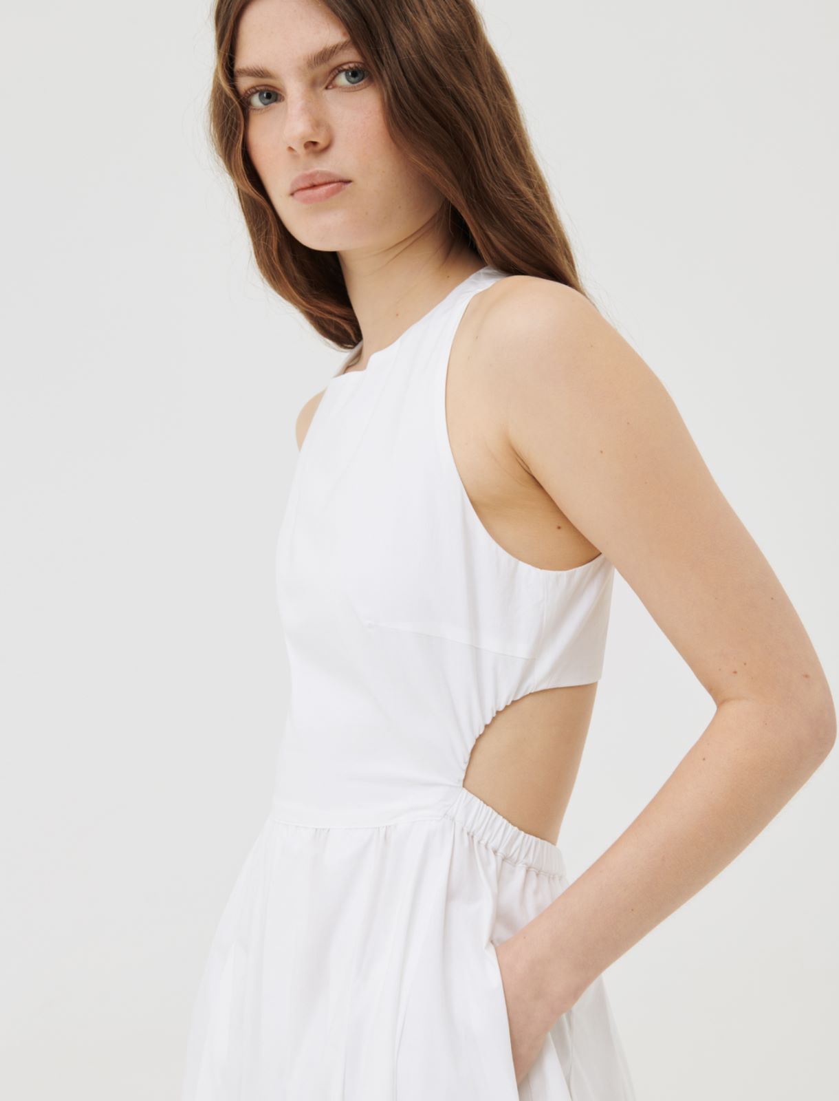 Poplin dress, optical white - Marella
