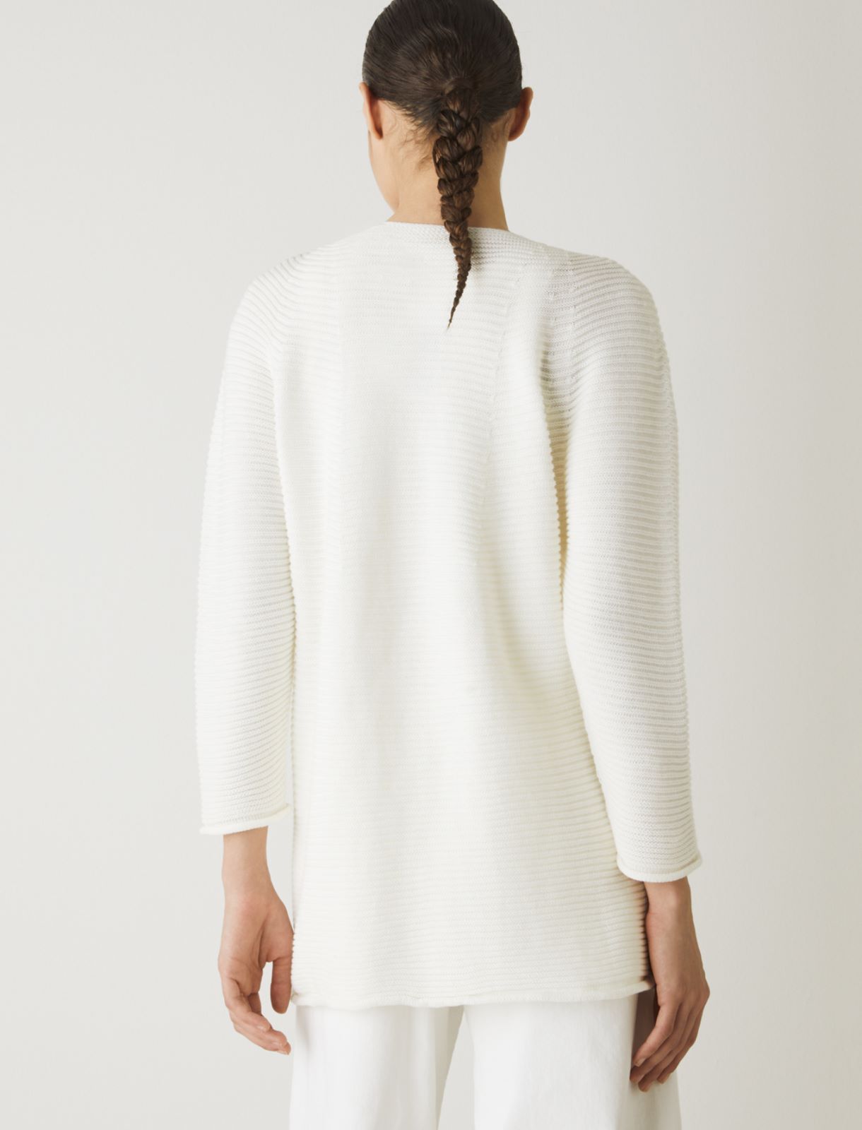 MONOCHROME Long cardigan, wool white - Marella