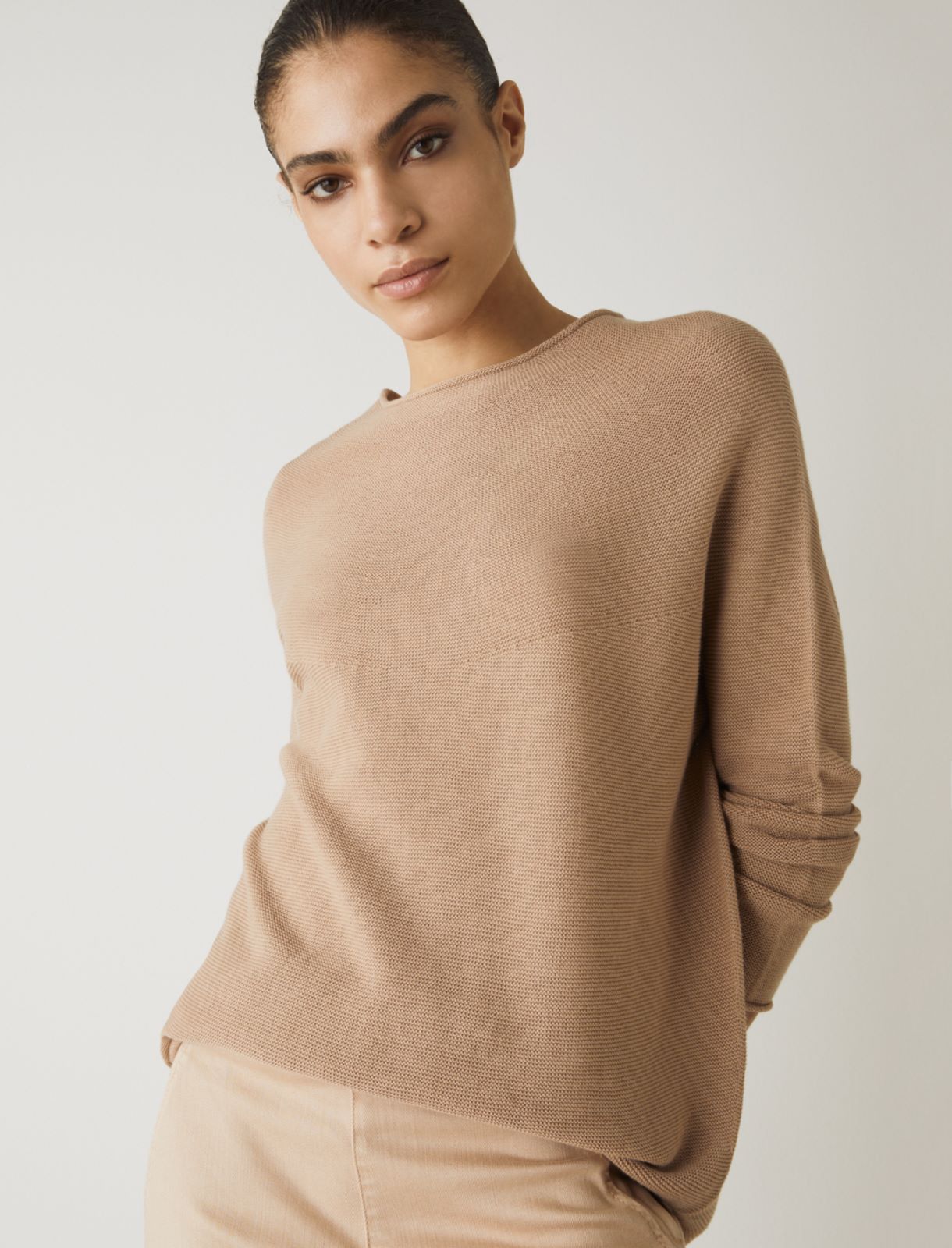 MONOCHROME Cotton sweater, sand - Marella