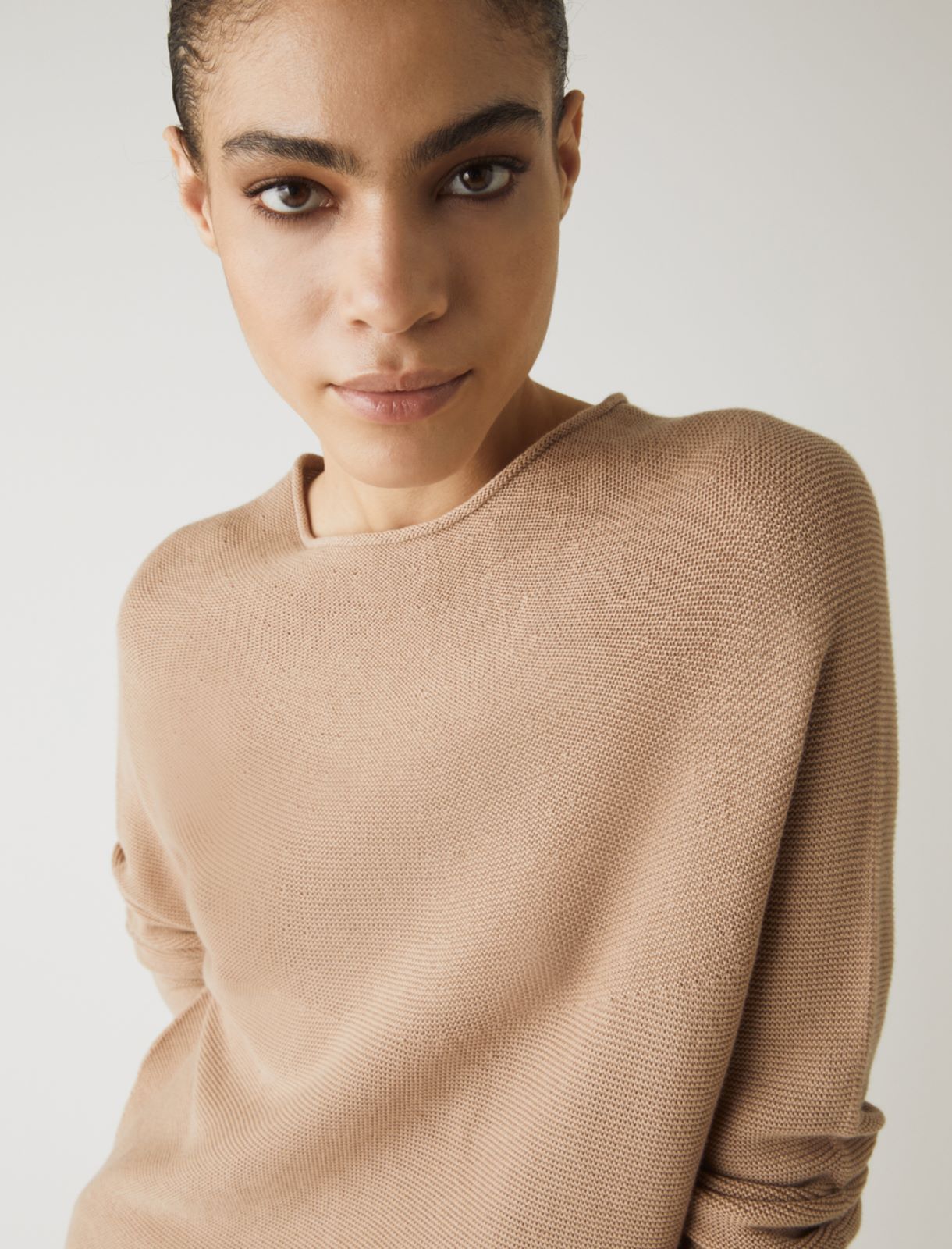 MONOCHROME Cotton sweater, sand - Marella