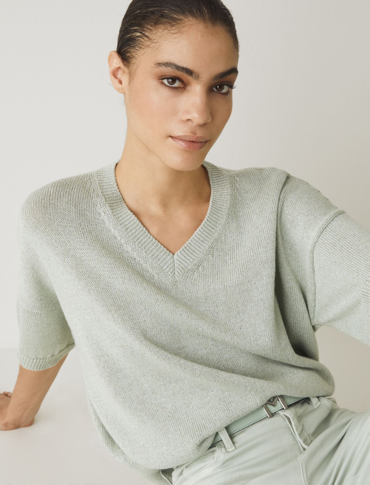 MONOCHROME Oversized sweater, pastel green - Marella