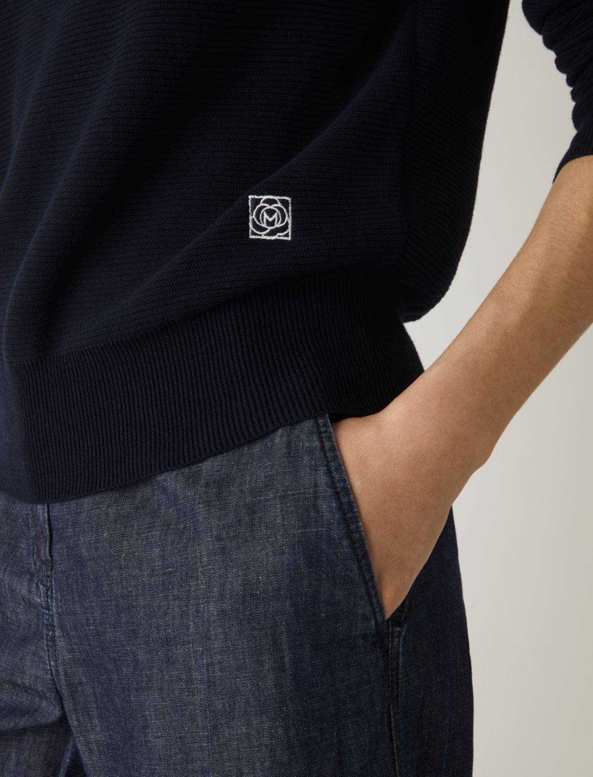 Logo sweater, navy - Marella