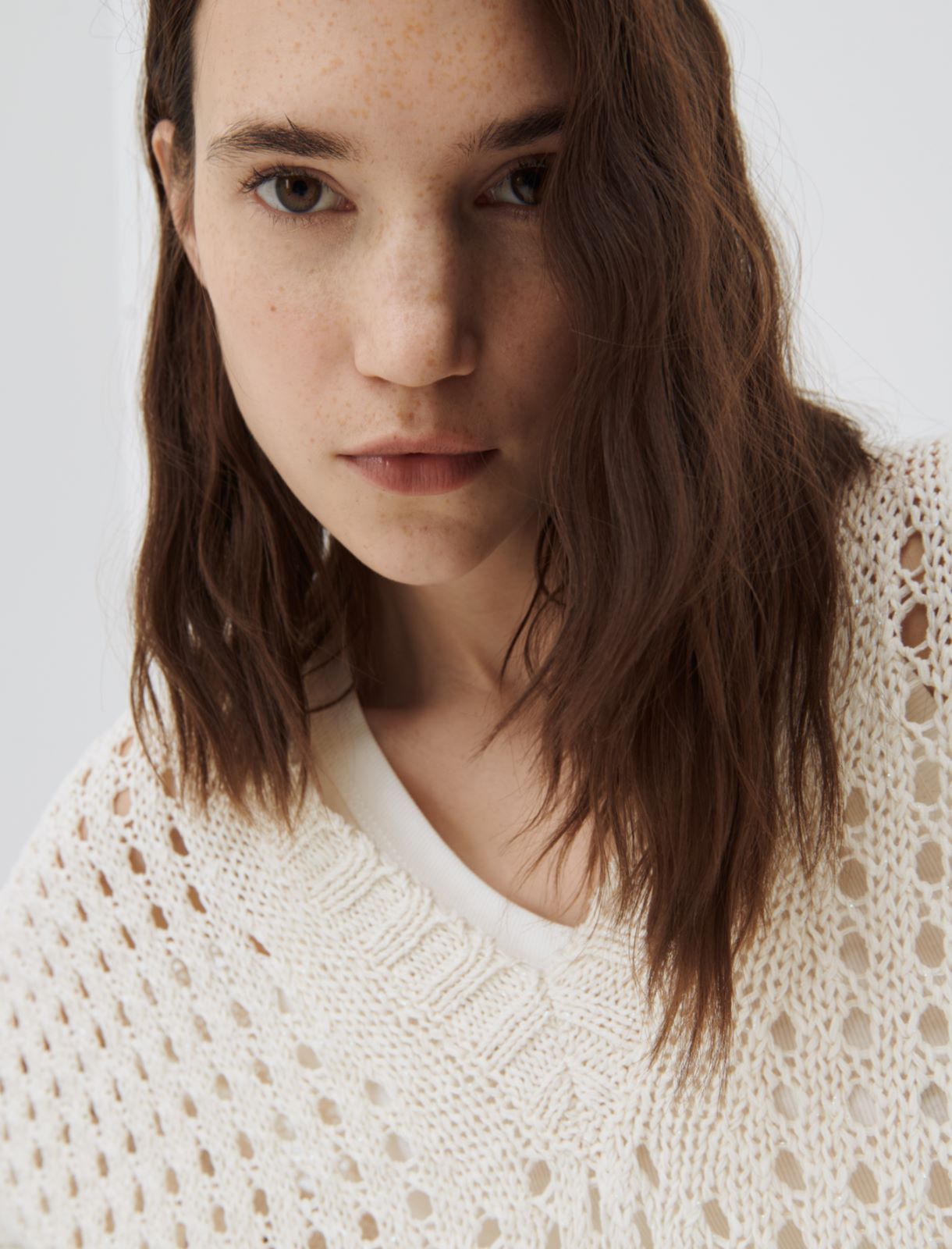 Maglia a rete MONOCHROME, bianco lana - Marella