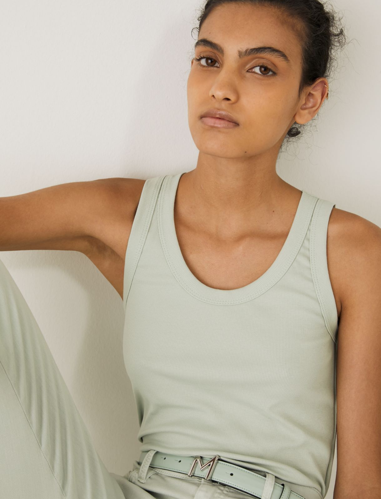 MONOCHROME Slim-fit top, pastel green - Marella