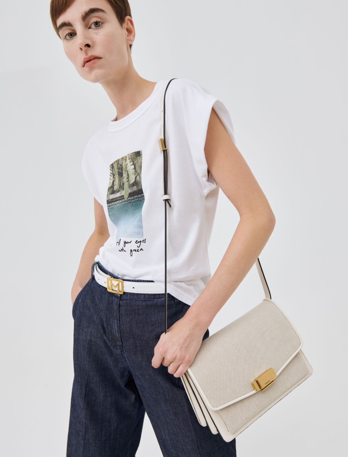 Bedrucktes T-Shirt, weiss - Marella