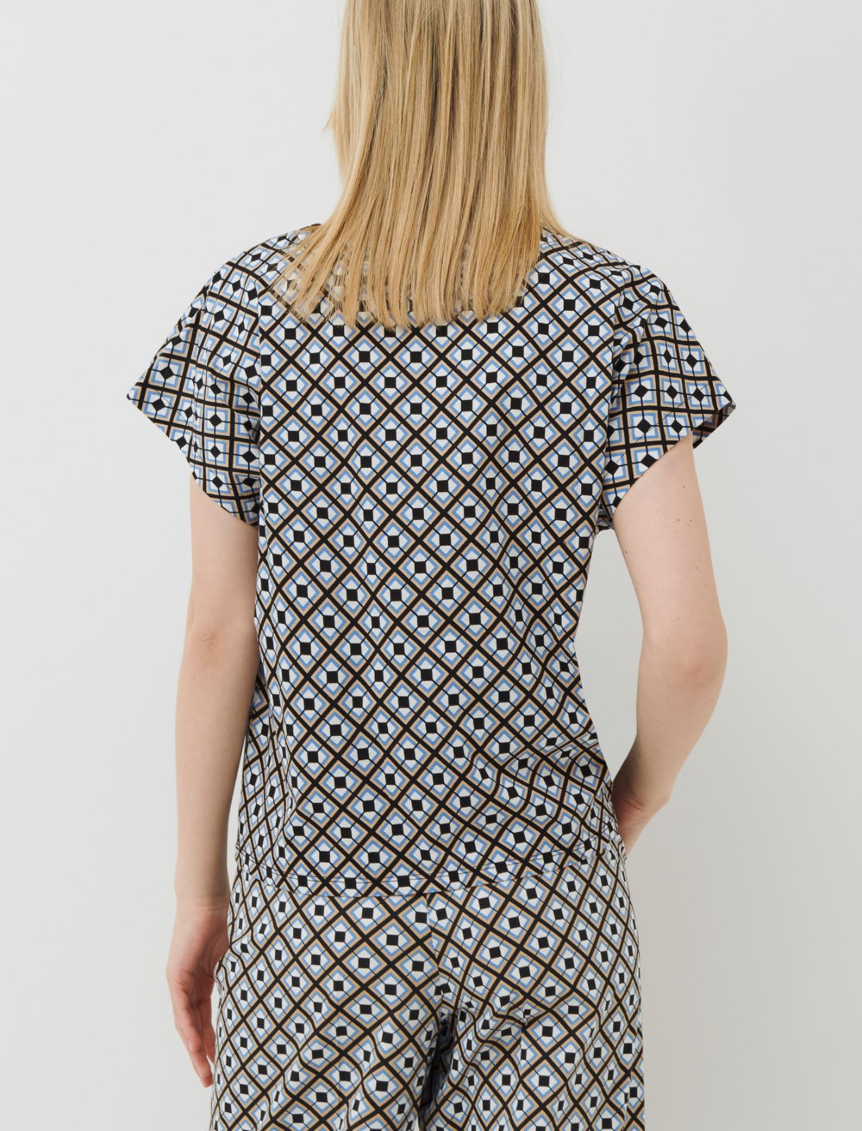 Patterned t-shirt, black white - Marella