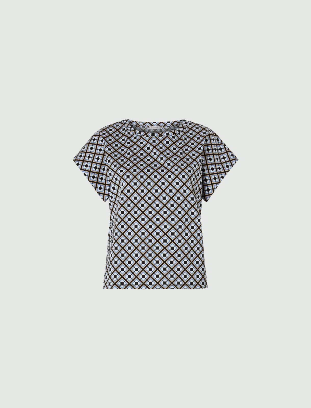 Patterned t-shirt, black white - Marella