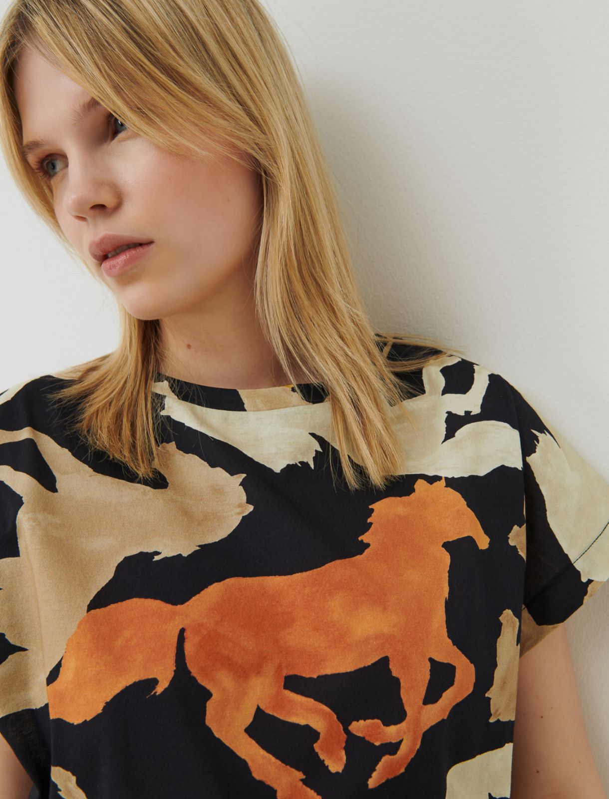 Patterned t-shirt, black - Marella