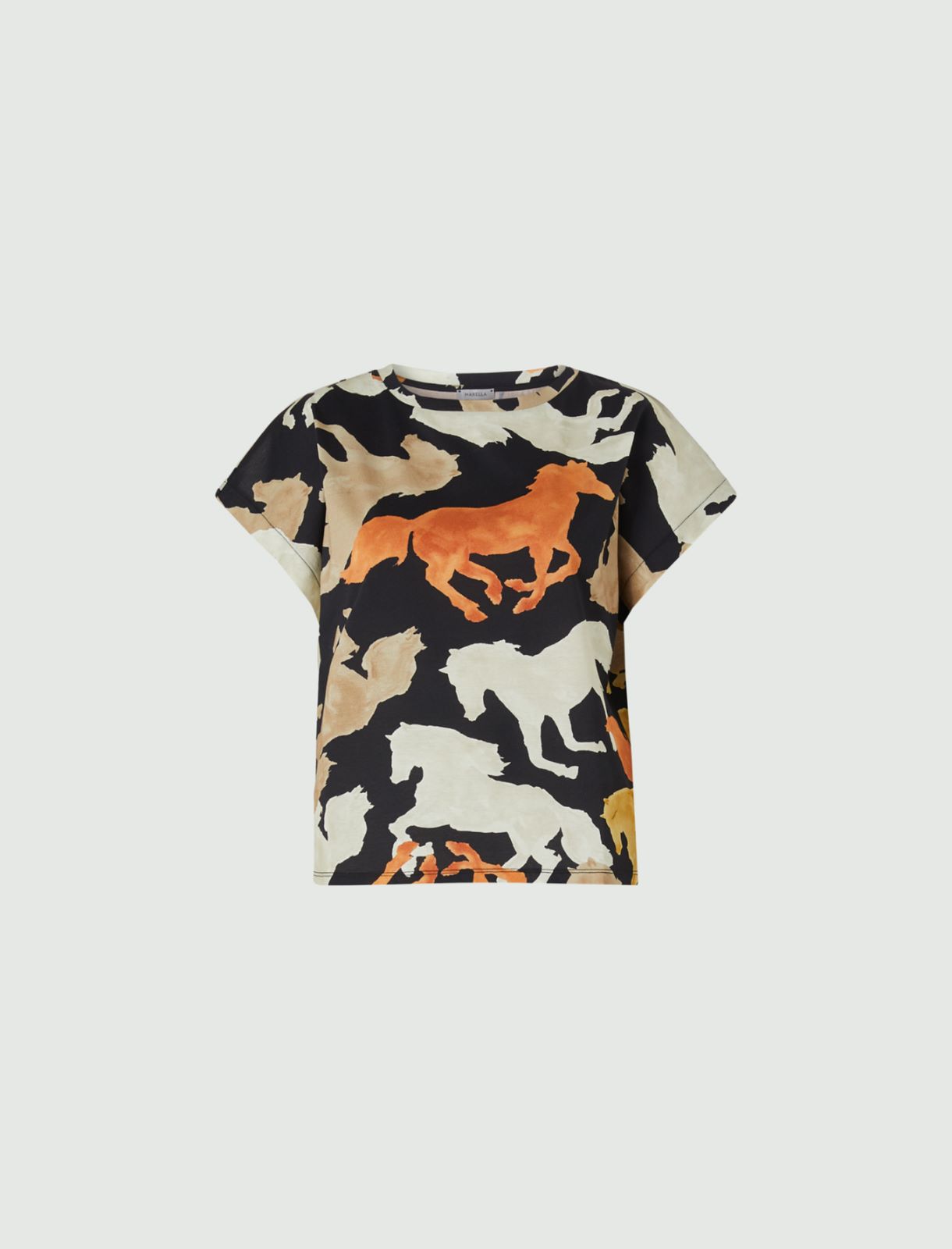 Patterned t-shirt, black - Marella