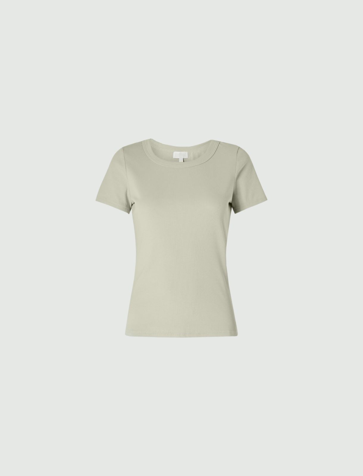 MONOCHROME Rib-knit T-shirt, pastel green - Marella
