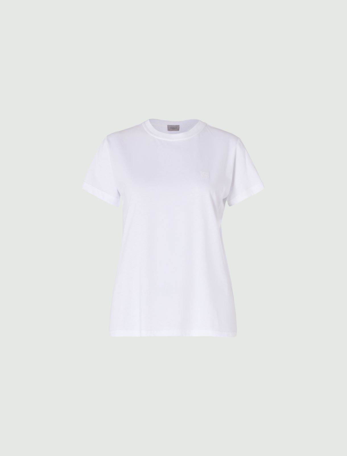 T-shirt with embroidery, optical white - Marella