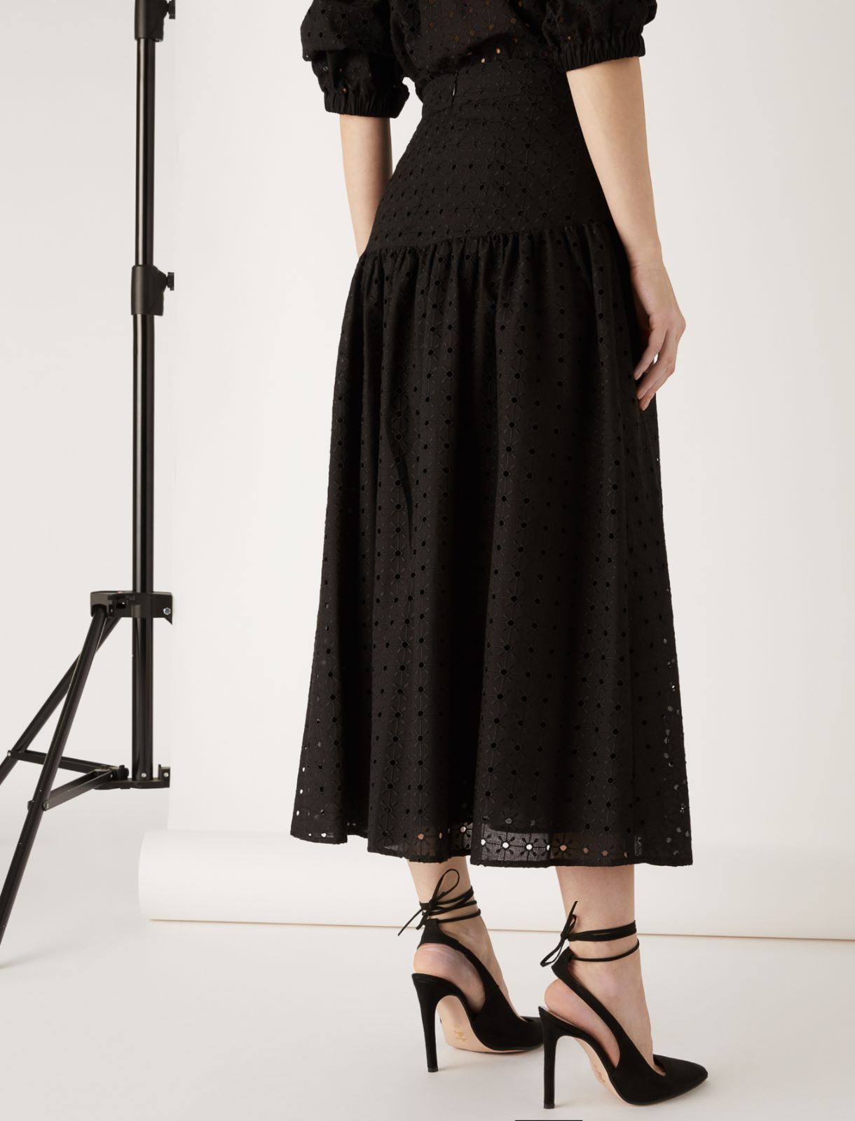 Broderie anglaise skirt by Giorgia Palmas, black - Marella