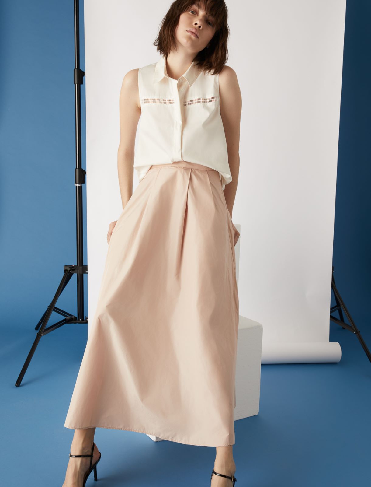 Taffeta skirt, powder - Marella