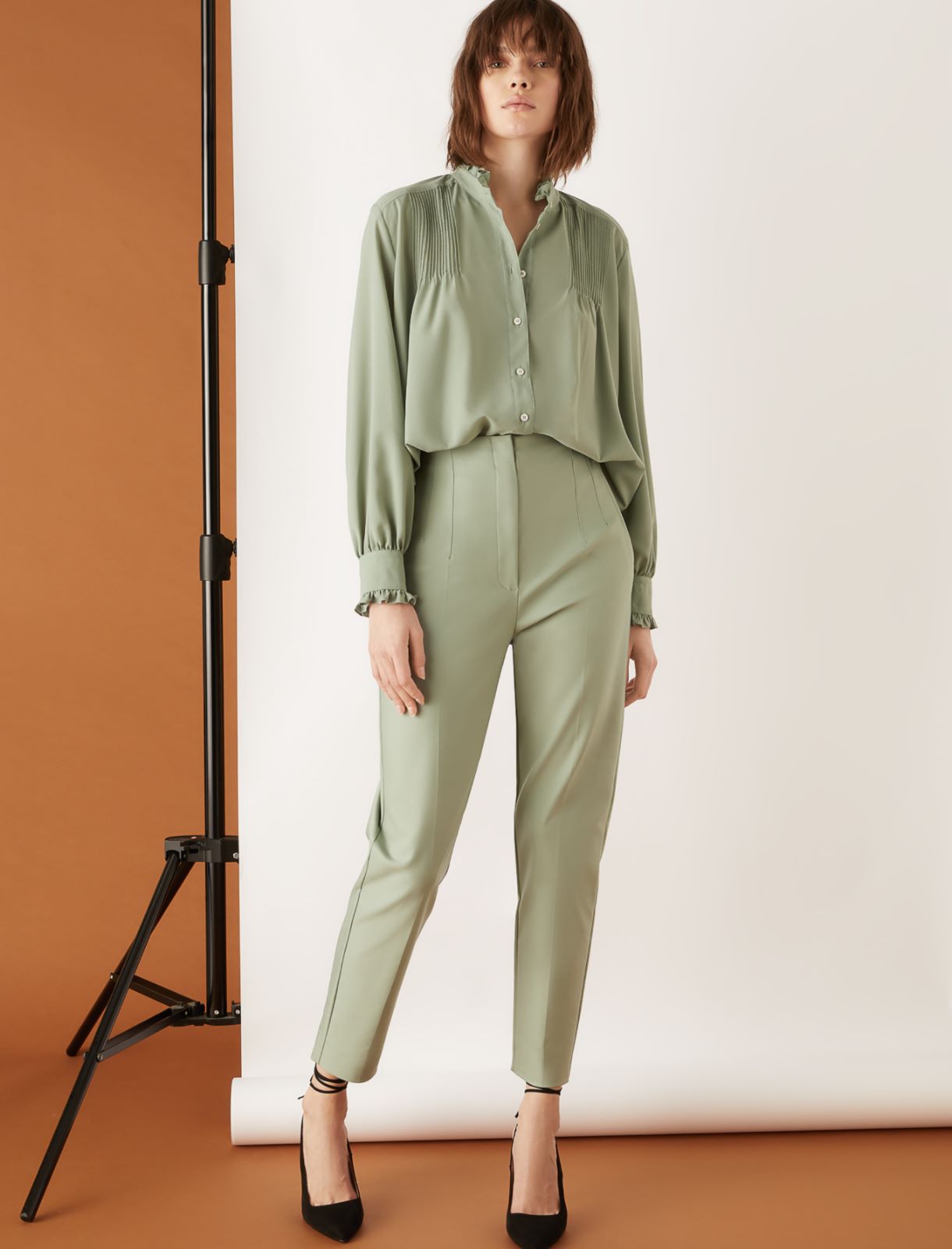 Crepe shirt, opal green - Marella
