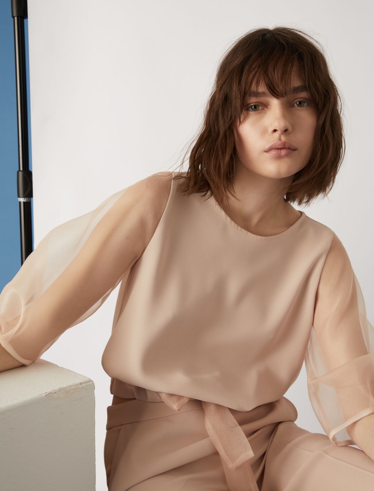 Crepe blouse, powder - Marella