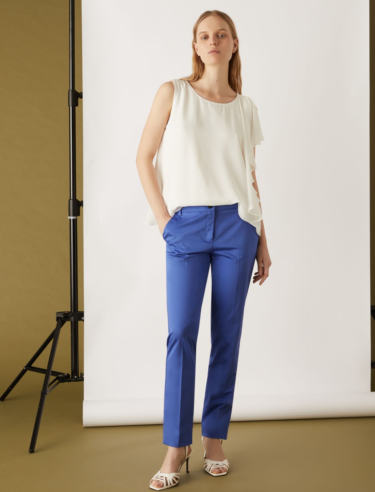 Satin trousers, cornflower blue - Marella