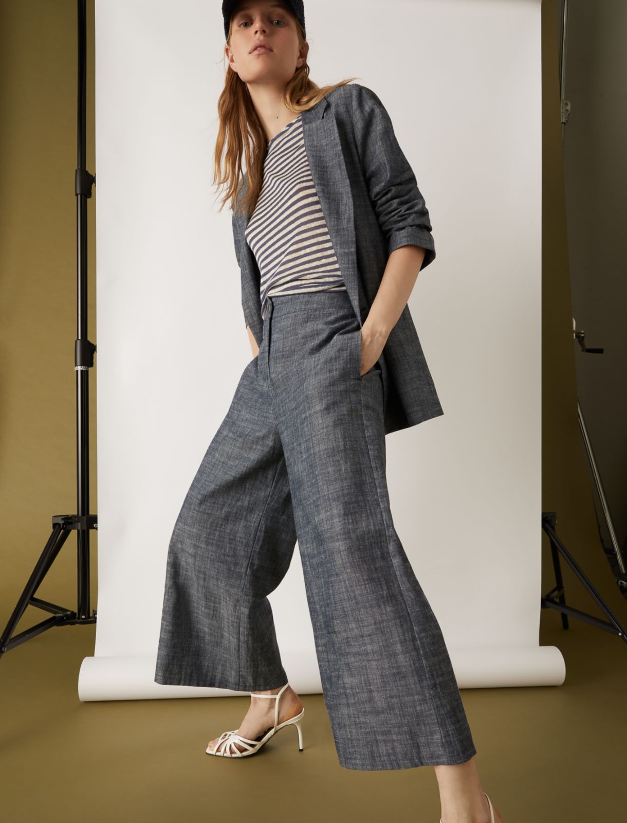 Palazzo trousers, navy - Marella