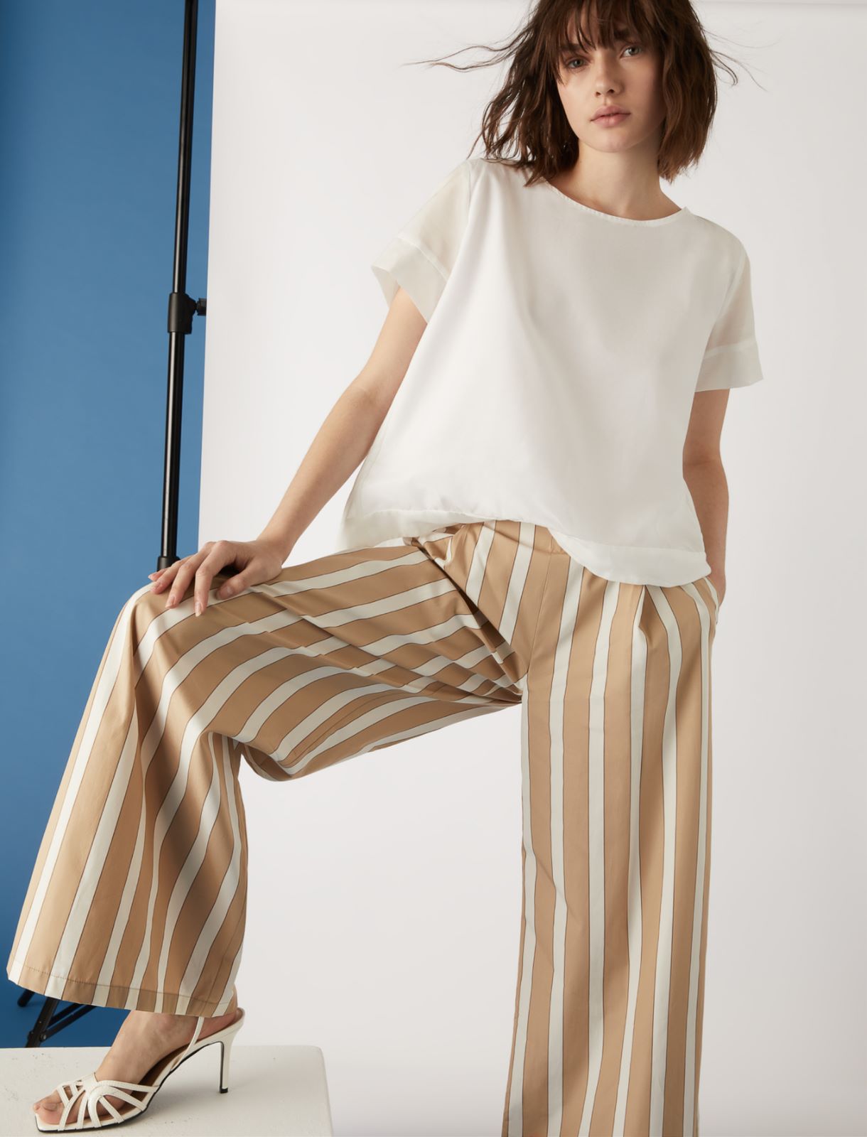 Striped trousers, beige - Marella
