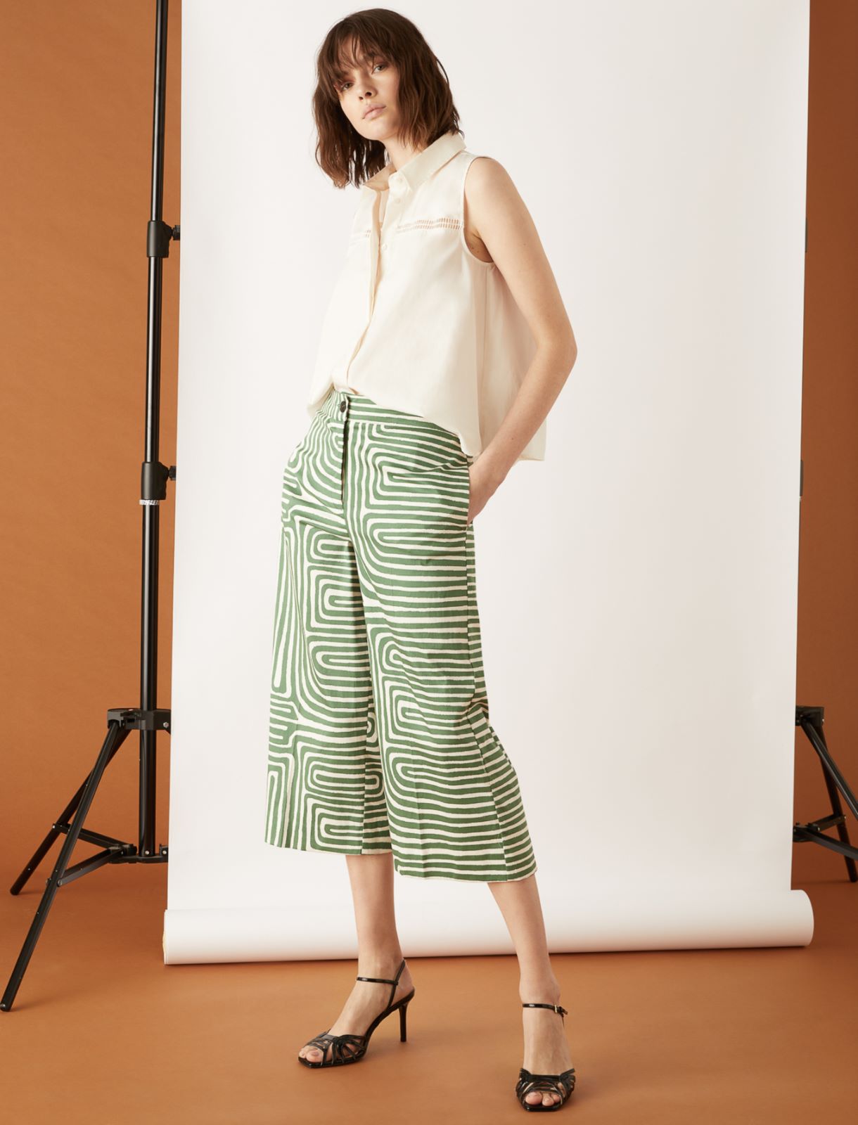 Patterned trousers, green - Marella