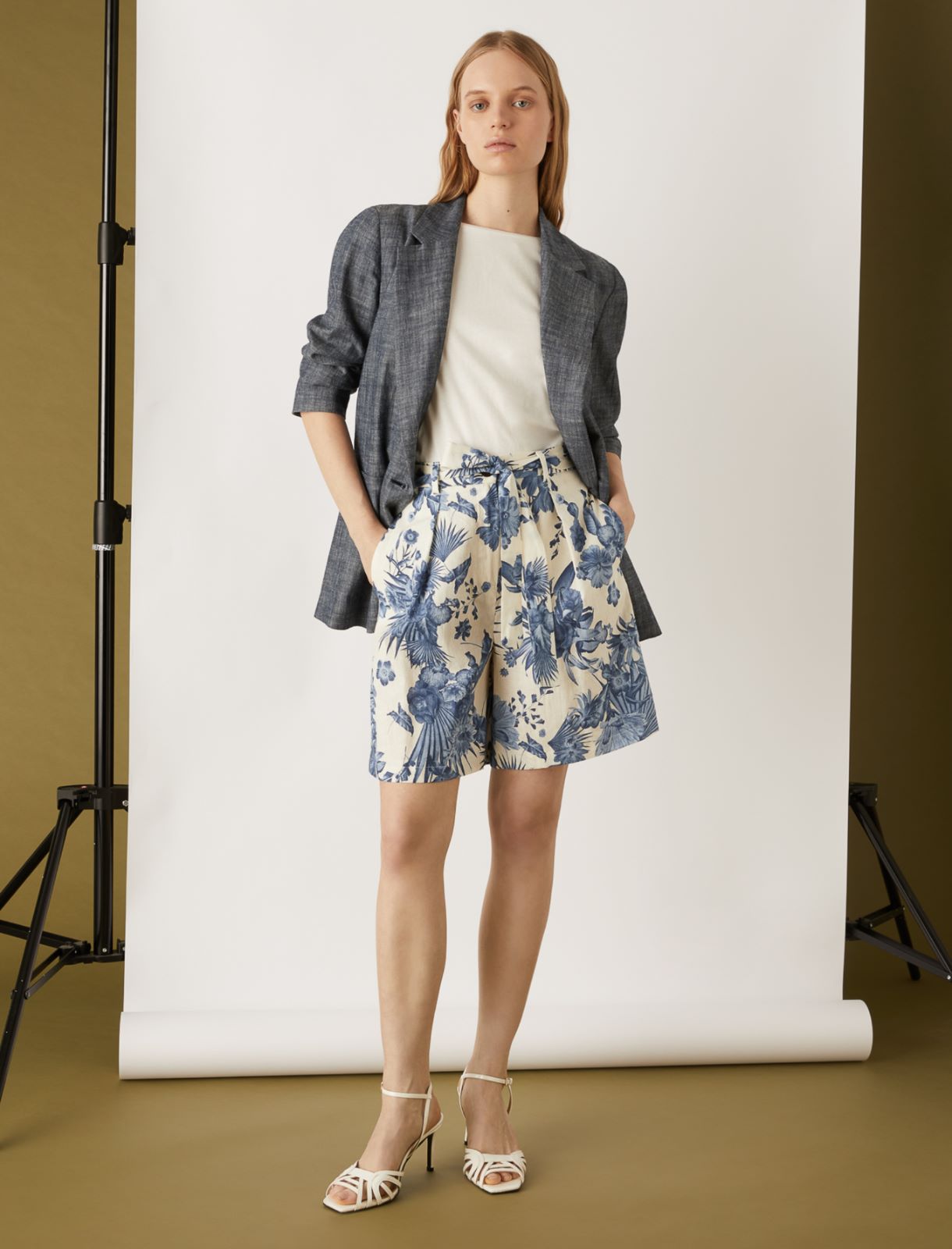 Patterned Bermuda shorts, cornflower blue - Marella