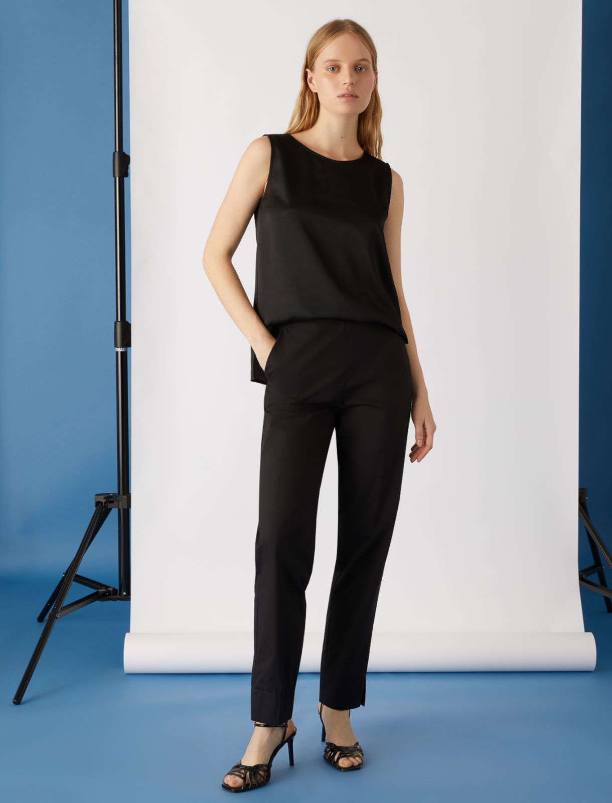 Satin top, black - Marella