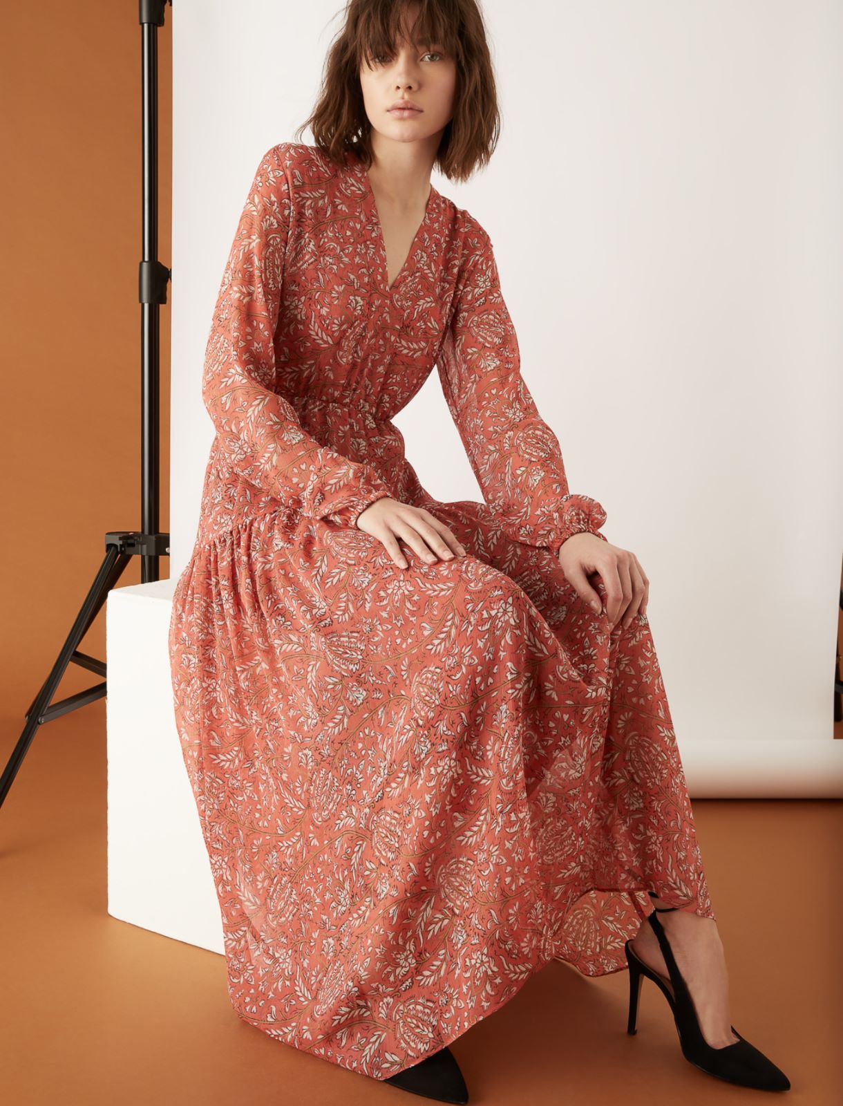 Abito a fantasia, rosa antico - Marella