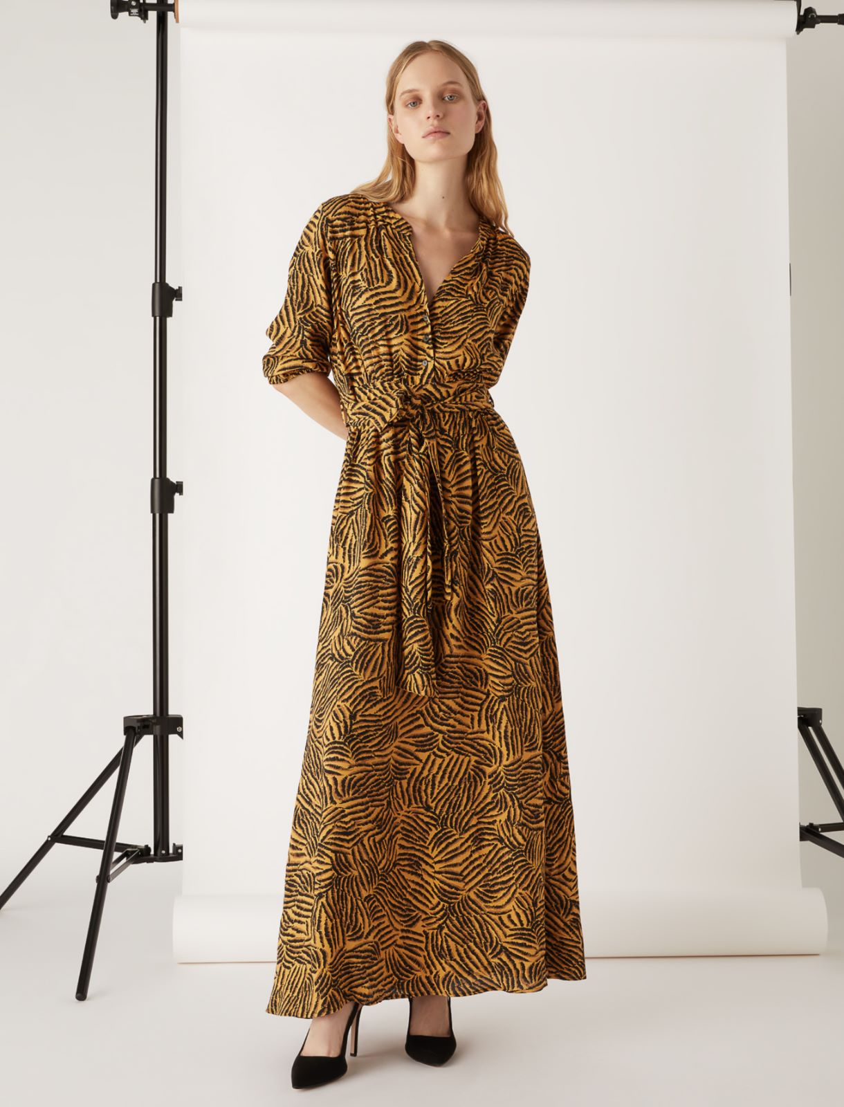 Patterned dress by Giorgia Palmas, ochre - Marella