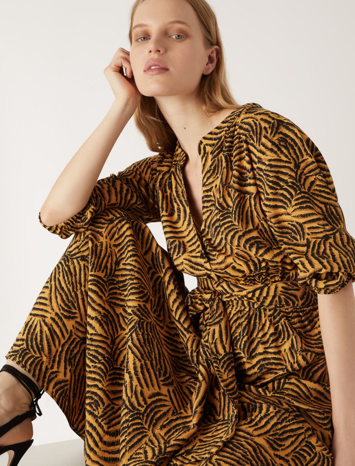 Patterned dress by Giorgia Palmas, ochre - Marella