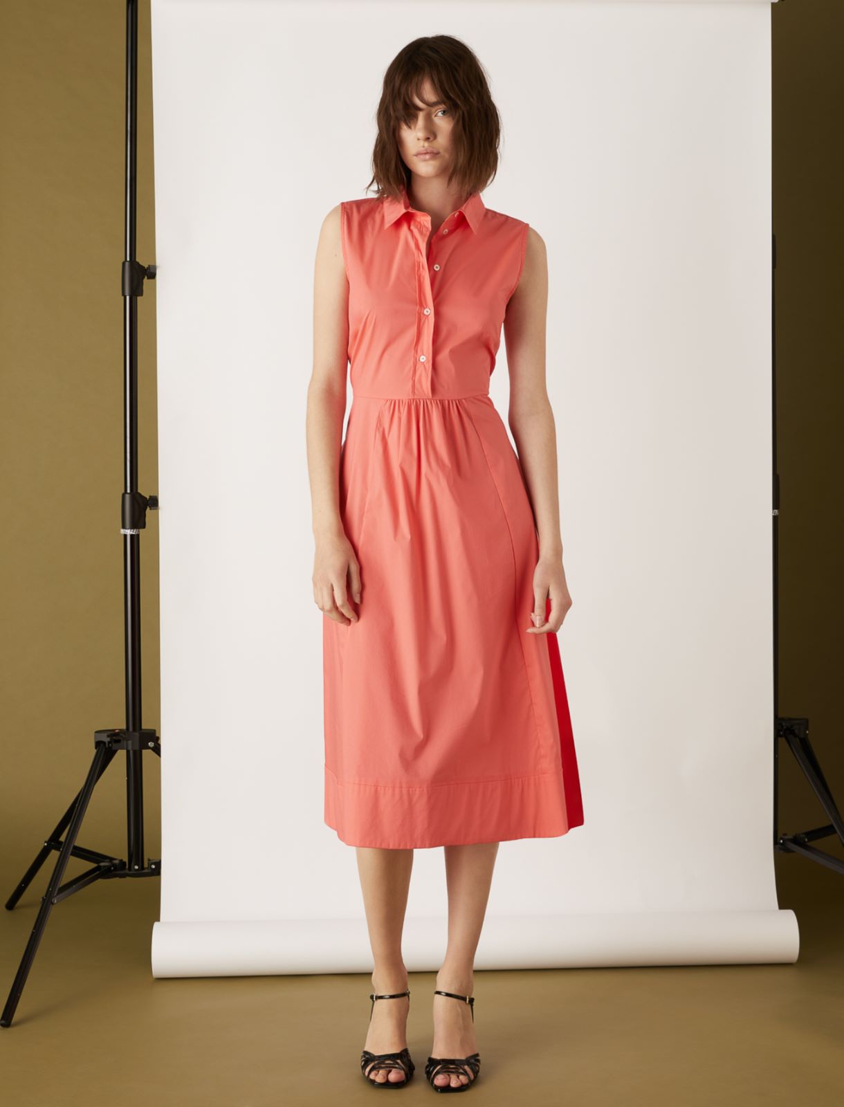 Poplin dress, coral - Marella