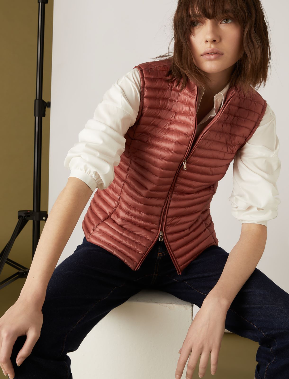 Padded gilet, brick red - Marella