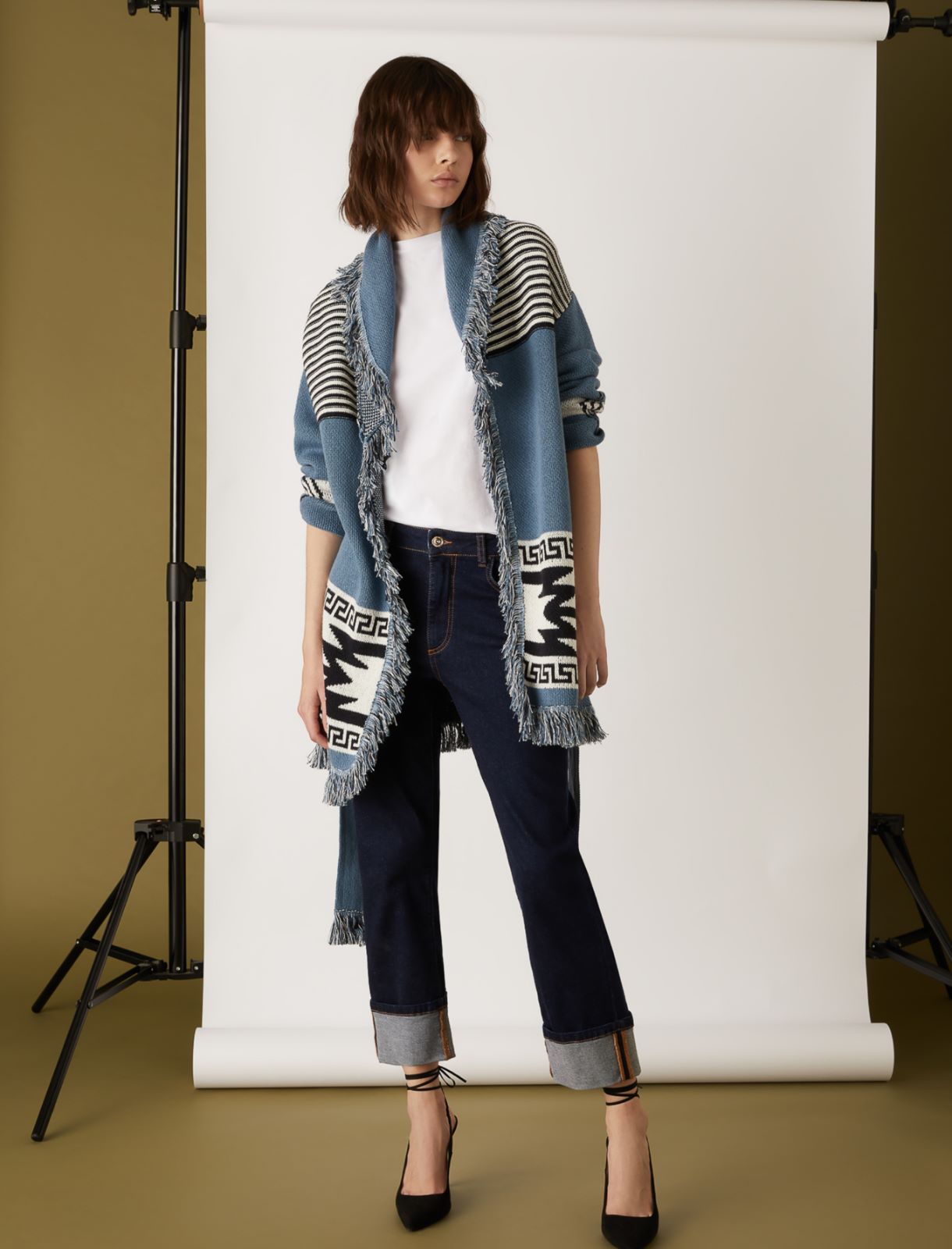 Jacquard cardigan, sky blue - Marella