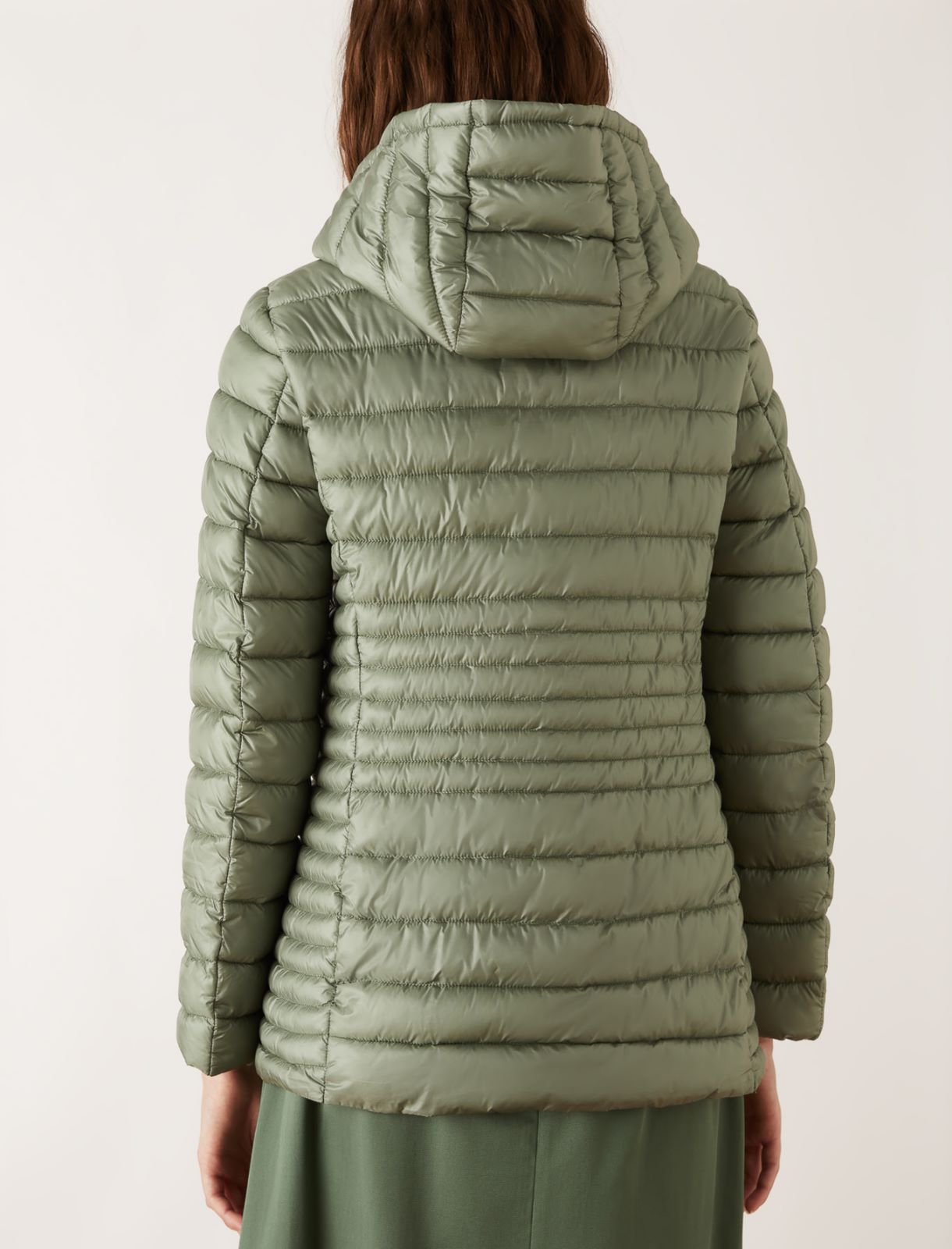 Hooded padded jacket, sage - Marella