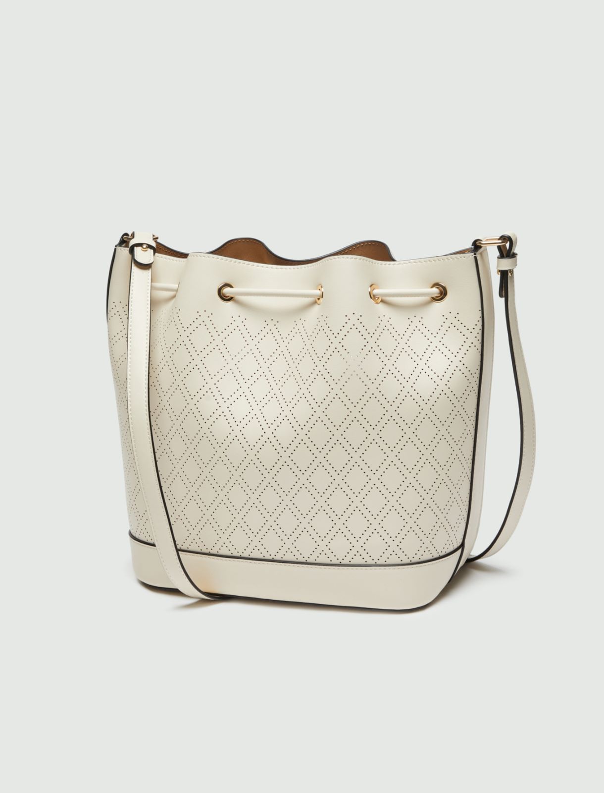 Openwork bucket bag, beige - Marella