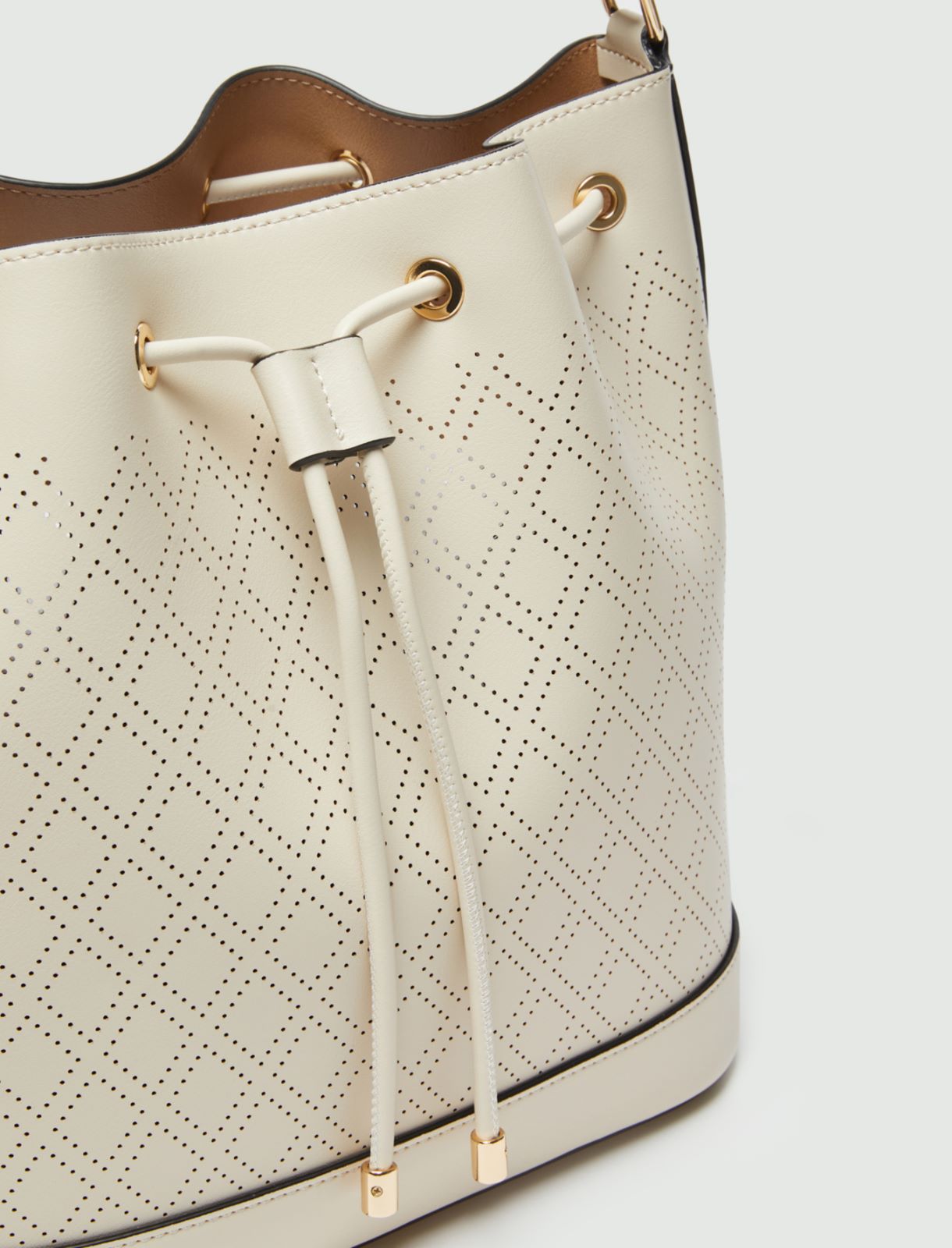 Openwork bucket bag, beige - Marella