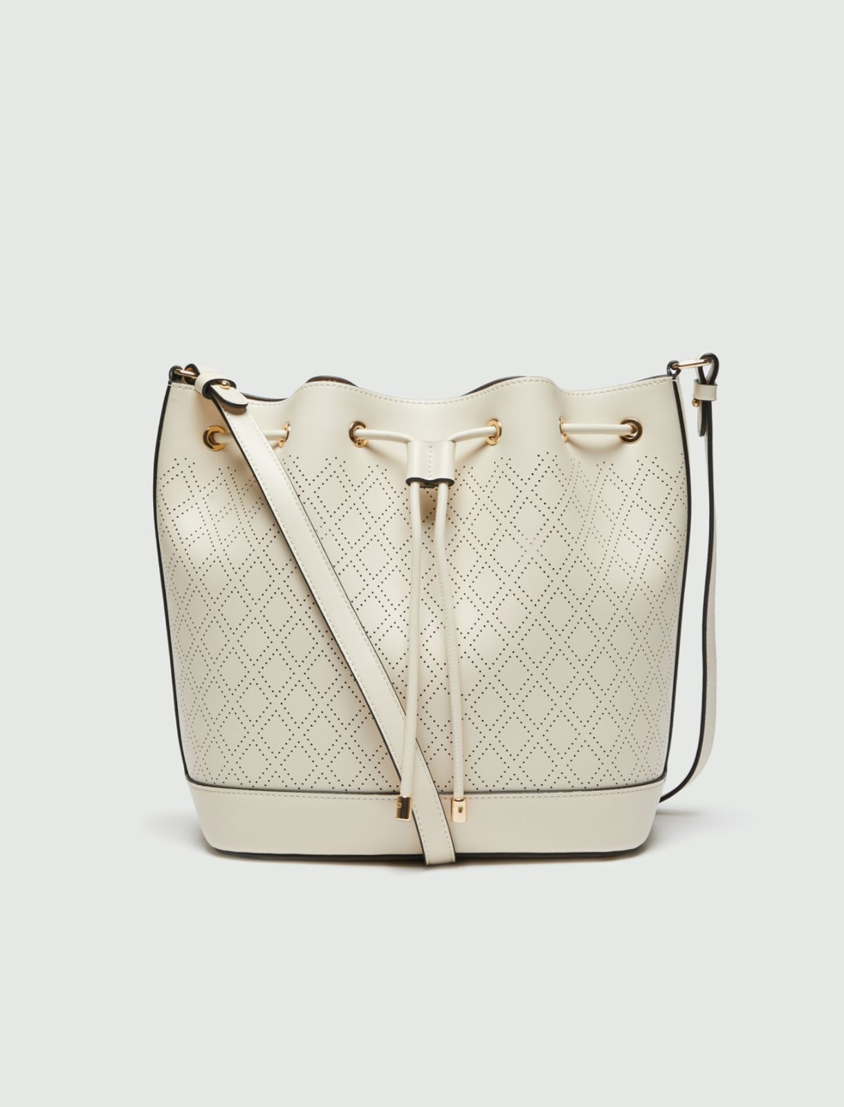 Openwork bucket bag, beige - Marella