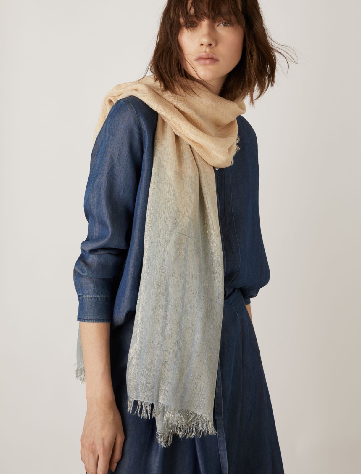 Lurex stole, light blue - Marella