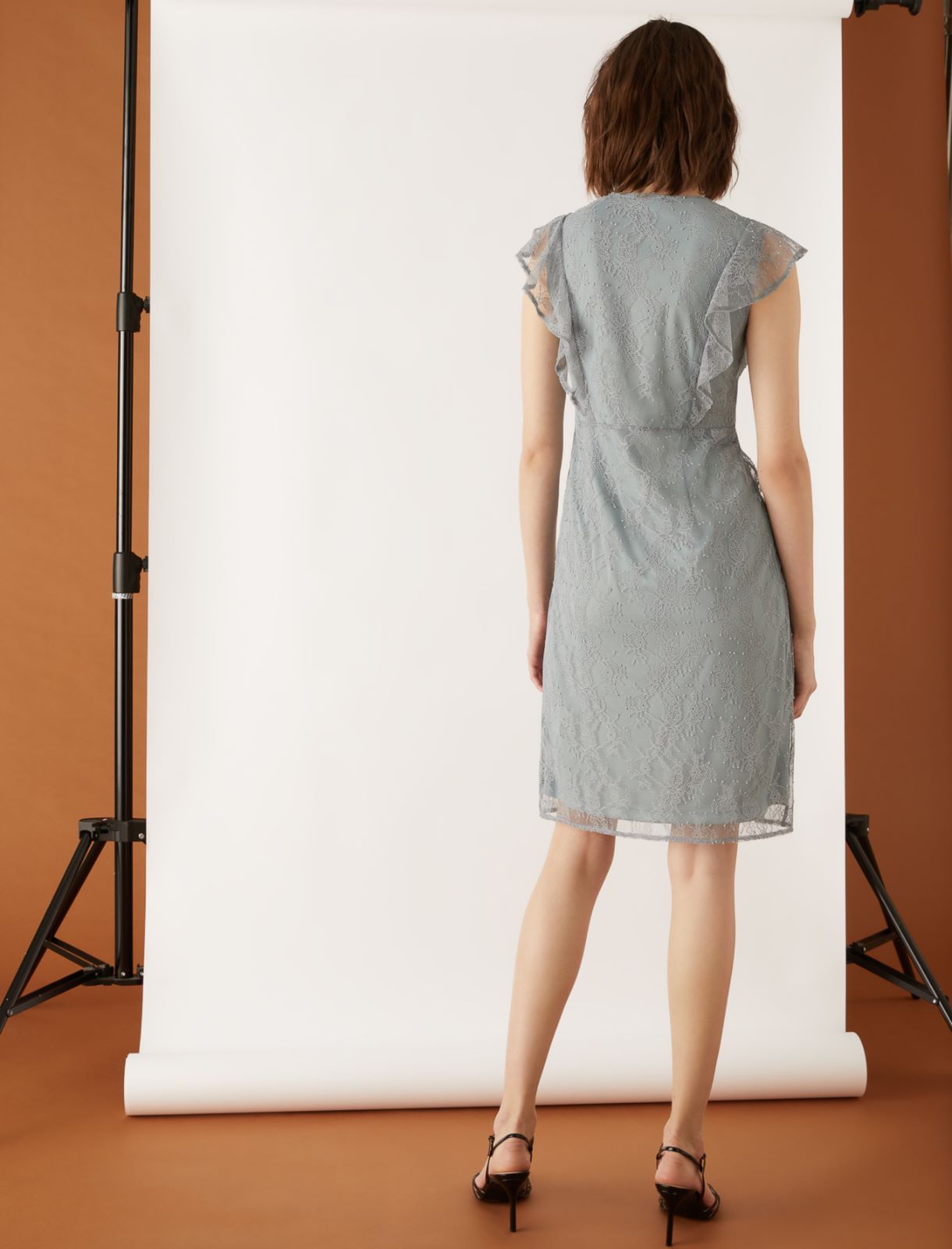 Kleid mit Volant, graublau - Marella